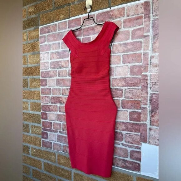 Hervé Léger Coral Bodycon Dress size XS - Picture 5 of 16